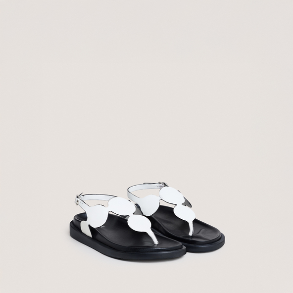 Sandales à brides ajustantesen cuir écru | WIND