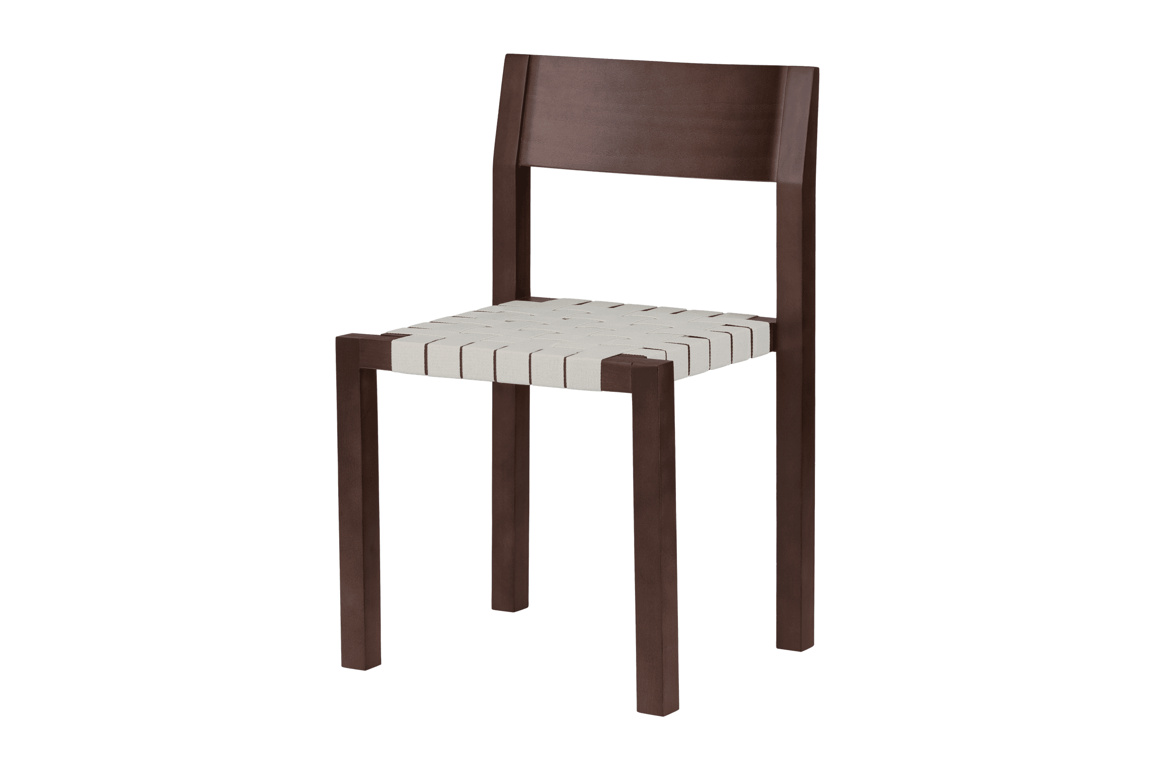 noo.ma Toli Chair - minimalistische eetkamerstoel, massief beukenhout, gevlochten katoenzitting, mat transparant afgewerkt