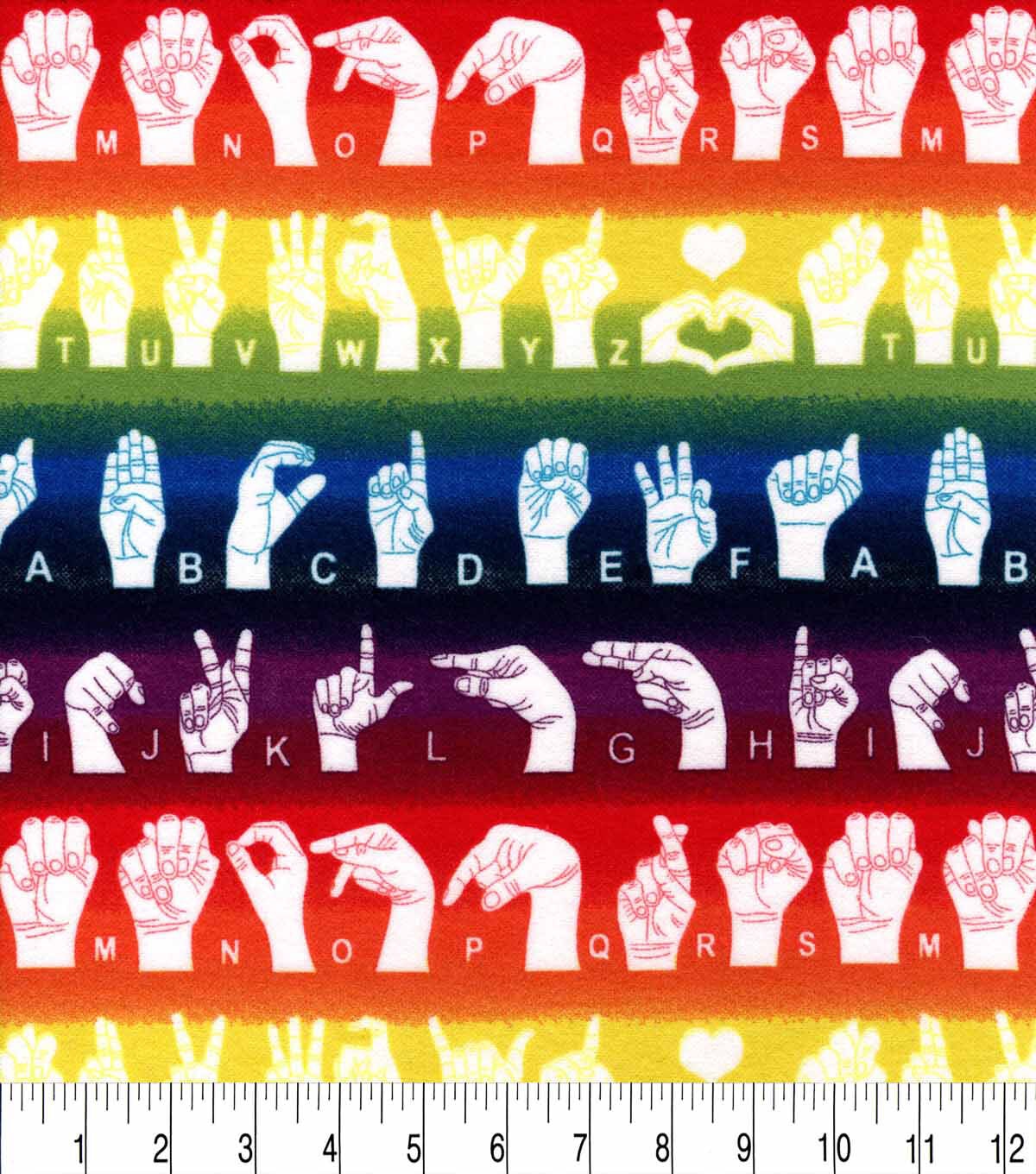 Sign Language Super Snuggle Flannel Fabric