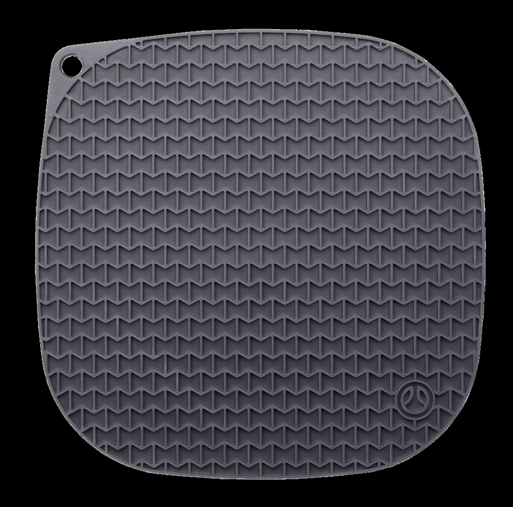 PADERNO Signature Heat-Resistant Food-Grade Silicone Pot Holder, Dishwasher-Safe, Black, Medium