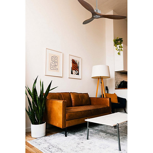 Modulo SlimRing - Super destratificateur et ventilateur DC 132 cm chromepales bois sombreidéal 26 à 40 m²