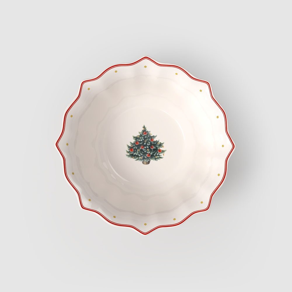 Toy's Delight Serving Bowl - Red, 47.4 oz, Premium Porcelain