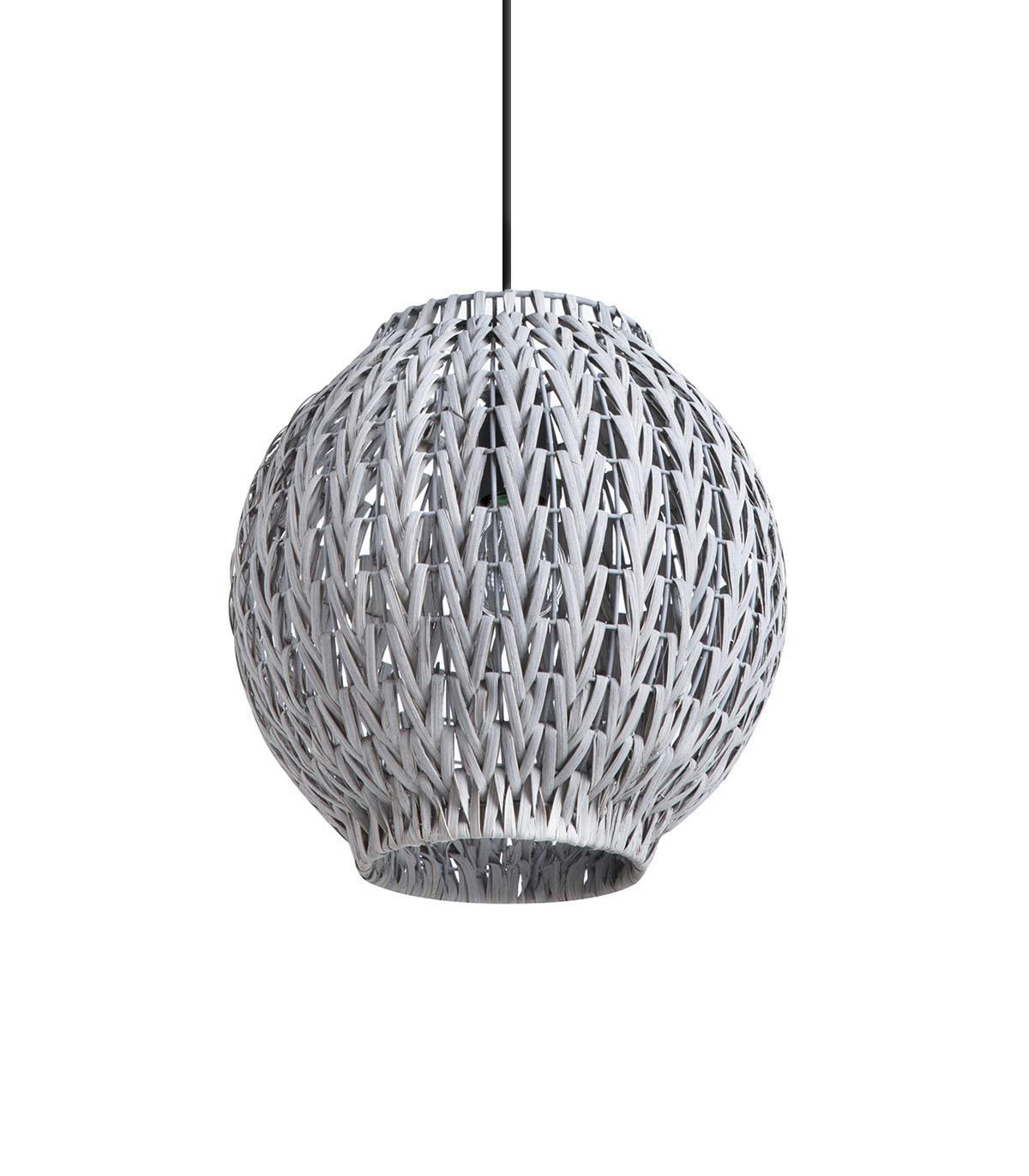 TAHIA - Suspension en rotin gris d. 31 cm
