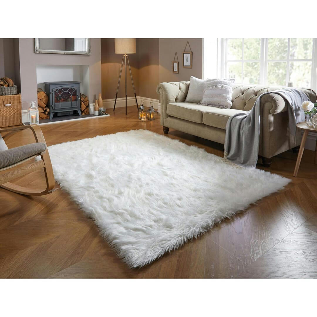SHEEPSKIN - Tapis   en polyester ivoire 160x230