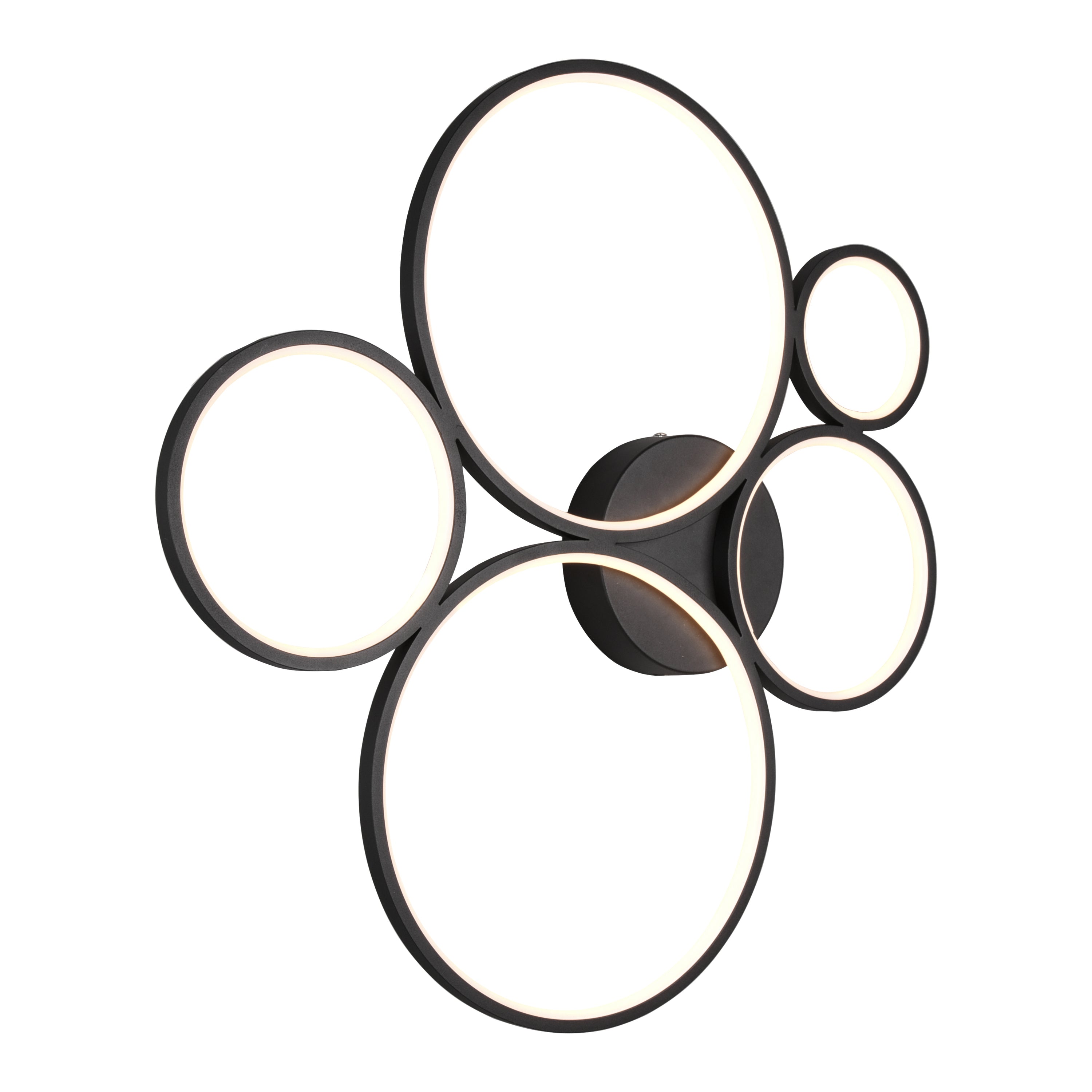 Trio Rondo Plafonnière - Mat zwart