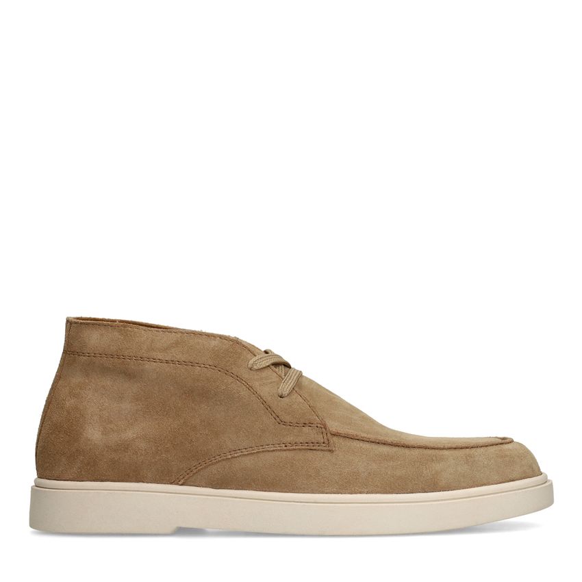 Manfield Taupe suède veterschoenen