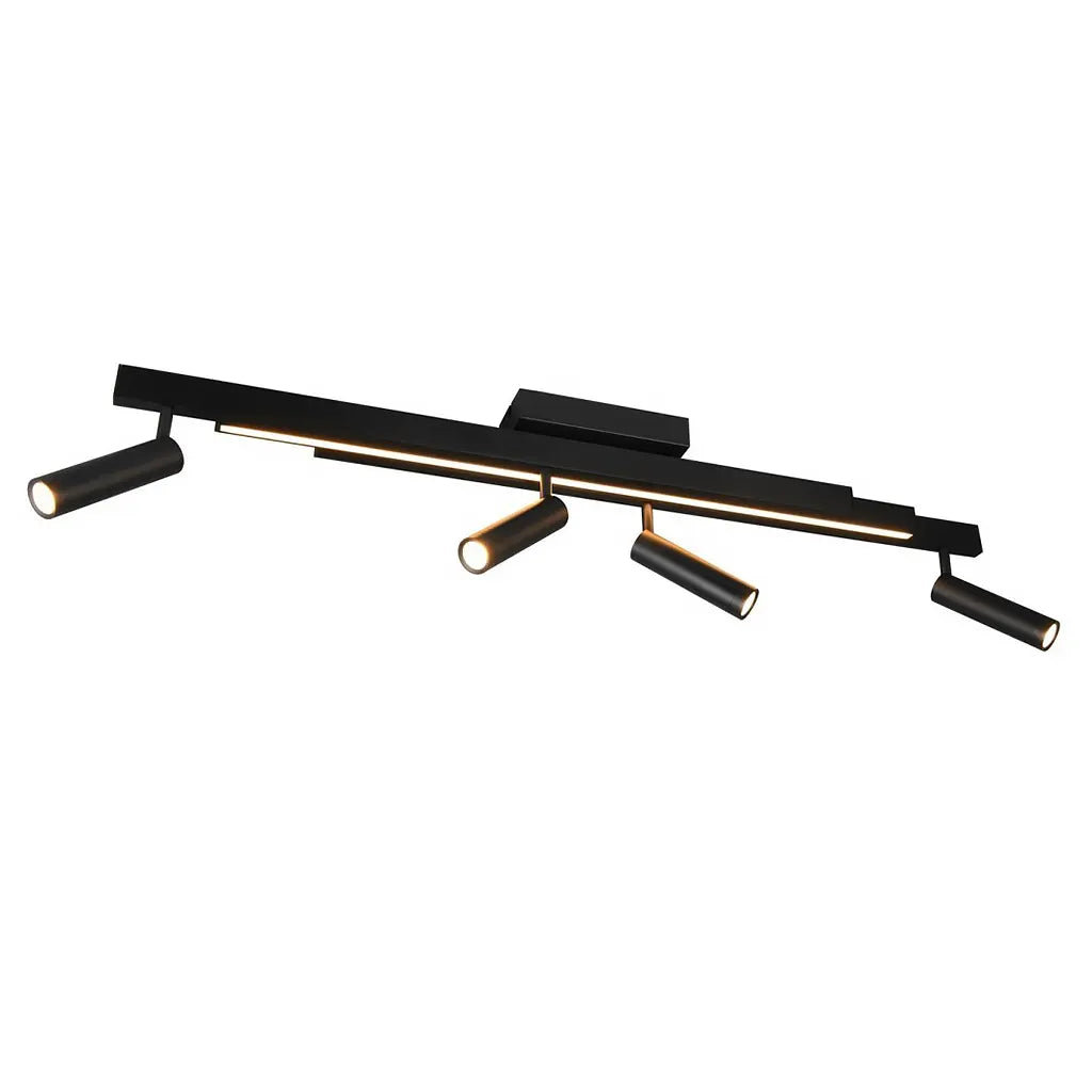 Trio Leuchten plafondlamp Zeno - 5 lichts - 133 x 8.5  cm - zwart