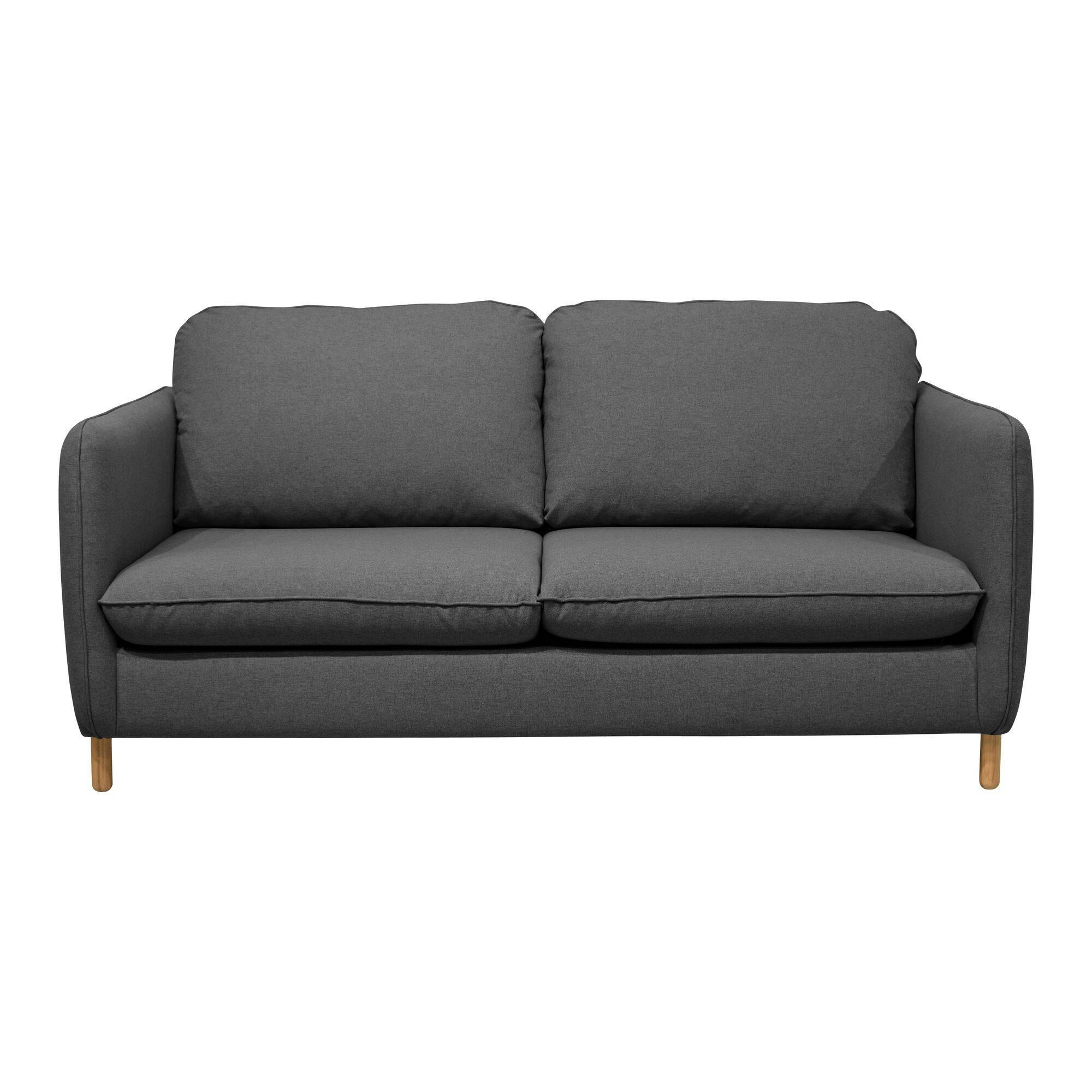 PORTIMO - Canapé convertible en tissu gris foncé