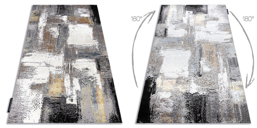 Dywan DE LUXE nowoczesny 633 Abstrakcja - Strukturalny krem / 120x170 cm