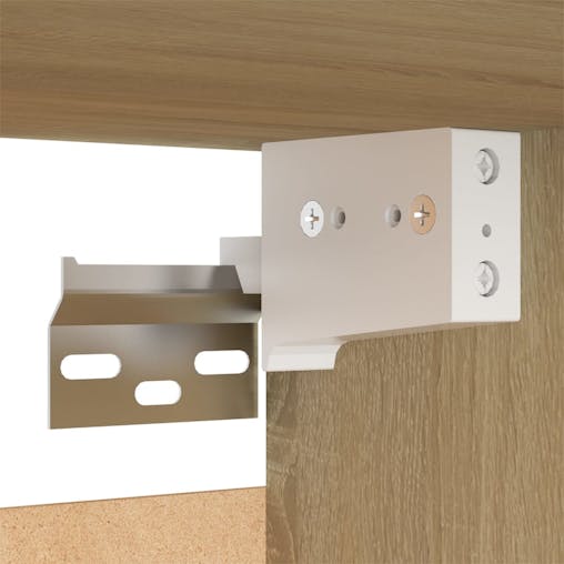 NNEVL Bedside Cabinet White and Sonoma Oak 30.5x30x30 cm Chipboard