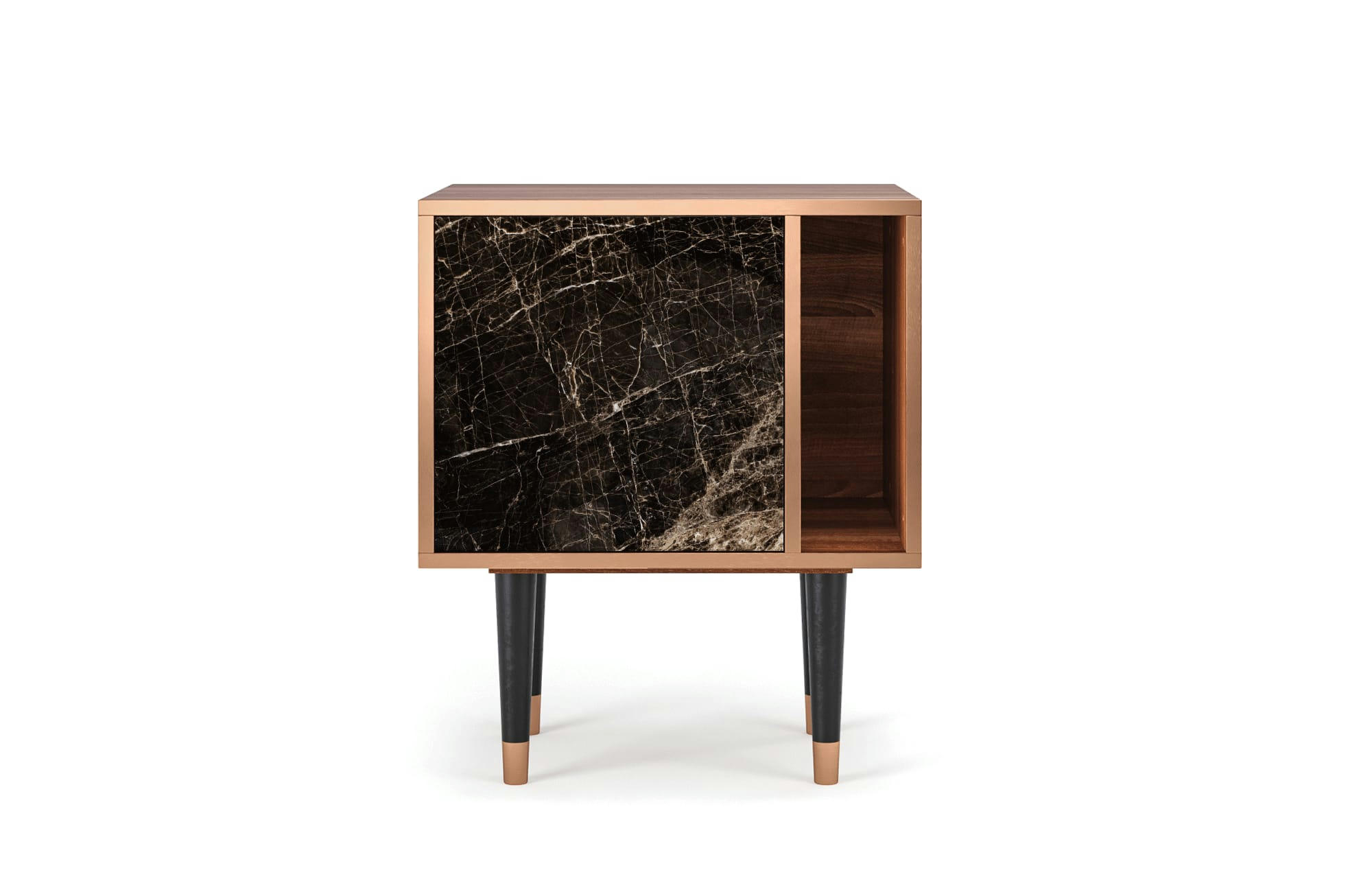 NIGHT ABYSS - Table de chevet noir 1 porte L 58 cm