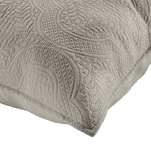 Couvre lit 2p mat. 2 hc 60x60 220 x 240 cm microfibre unie romane Gris