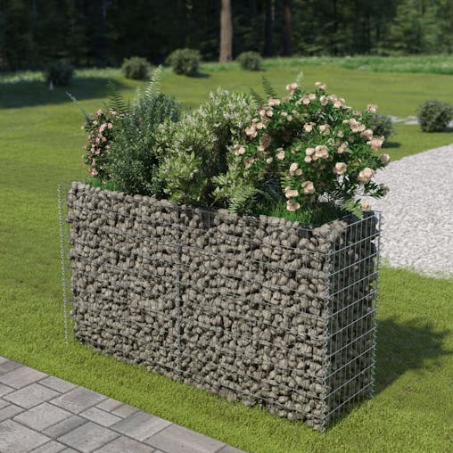 NNEVL Gabion Raised Bed Galvanised Steel 180x50x100 cm