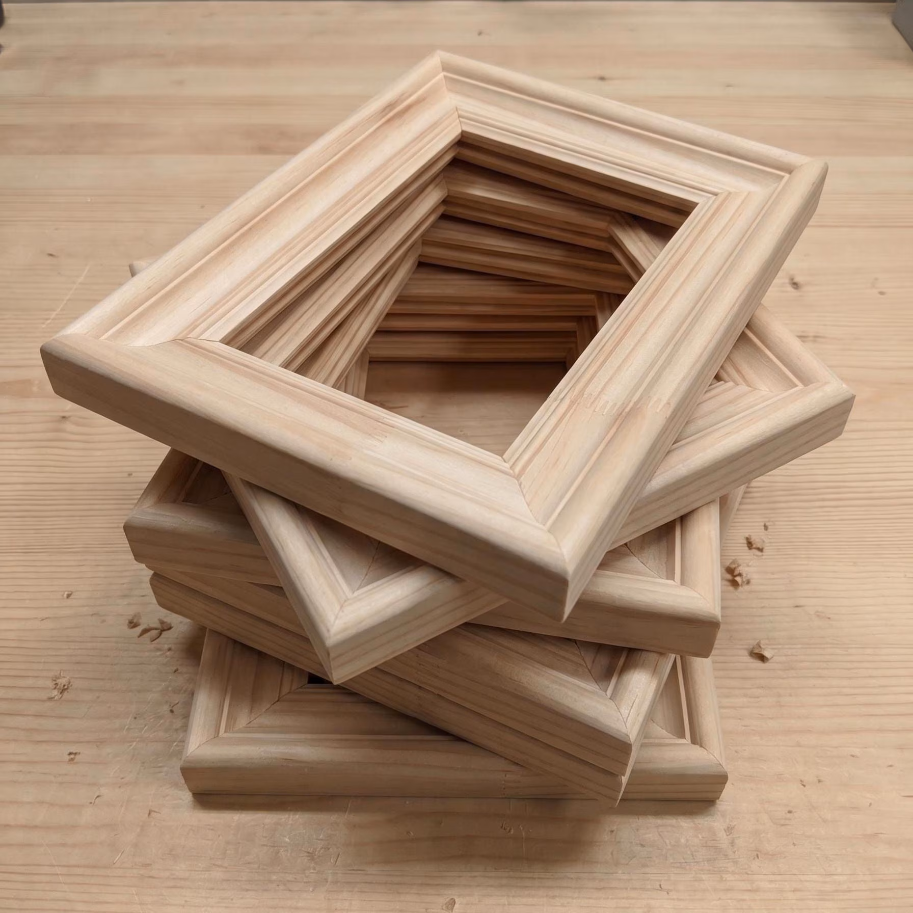 Wholesale Unfinished Wood Frames Bulk Picture Frames Volume Pricing 1.5 Inch Wide Raw Wood Frames