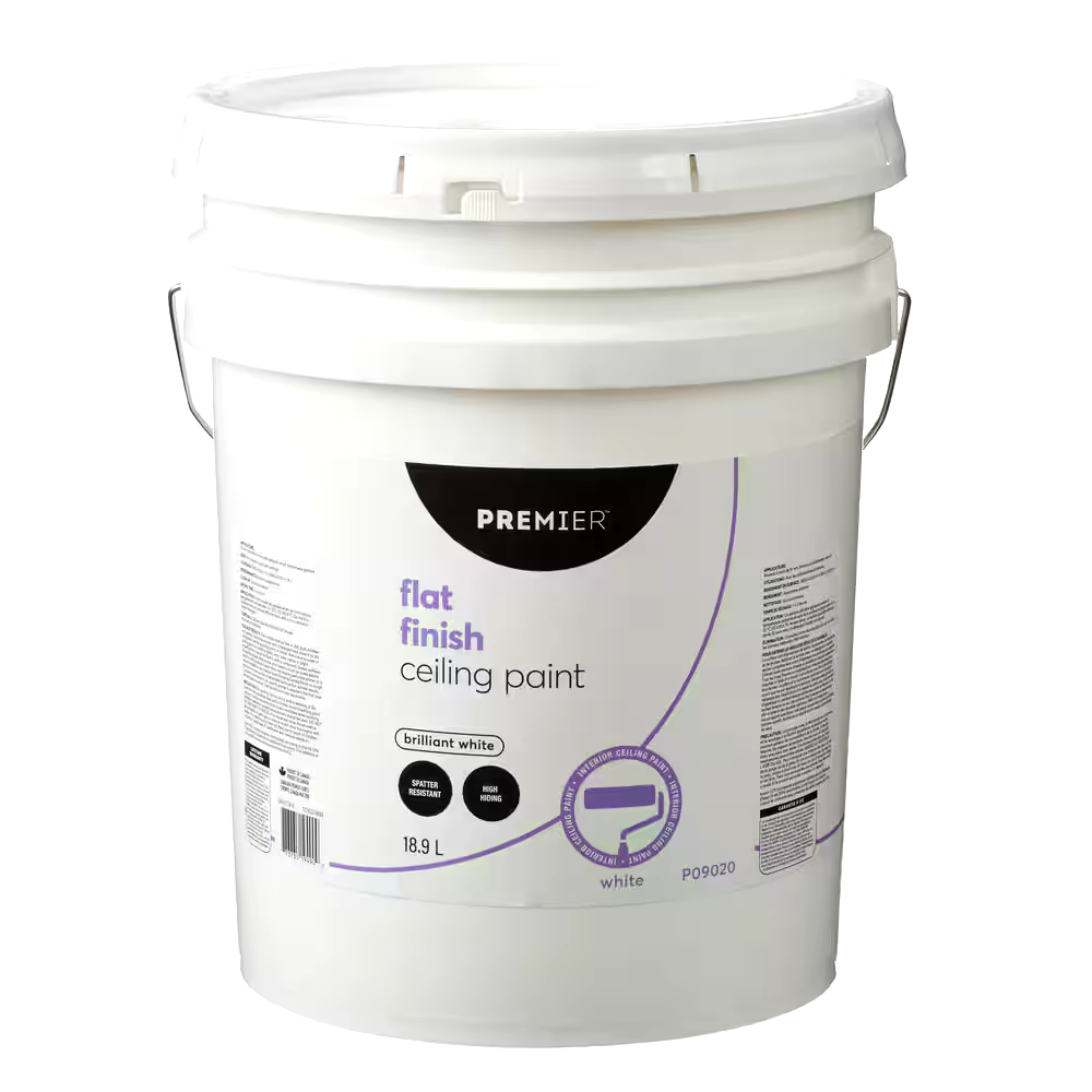 Premier Interior Ceiling Paint, Flat, White, 18.9-L/5-Gallons