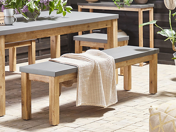 Banc de jardin OSTUNI 160 cm Béton Gris