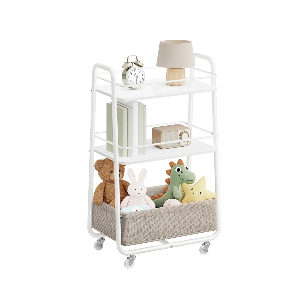 Chariot de rangement en tissu sur roulettes polyvalent