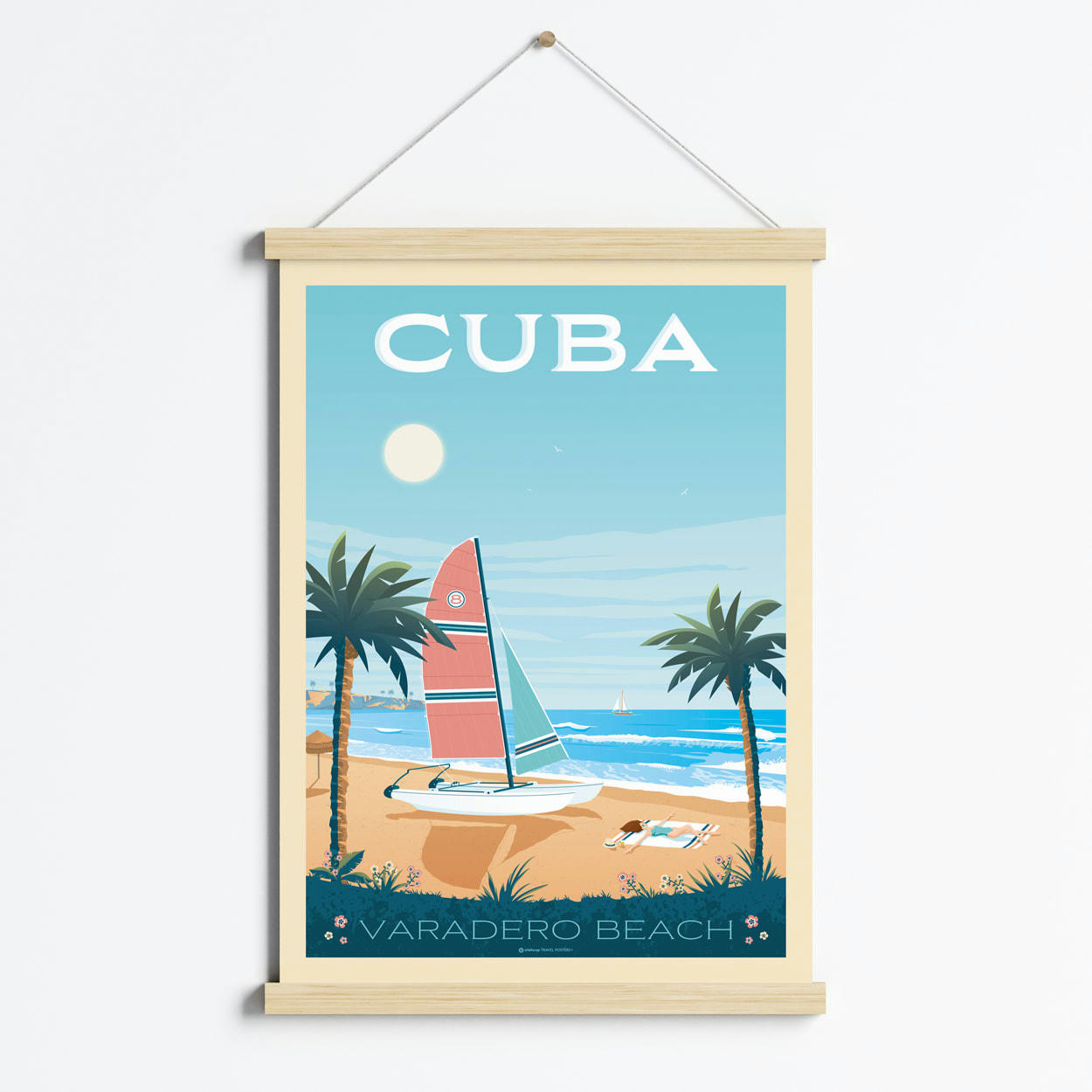 - Affiche Cuba + Cadre Magnétique (Bois) 50x70 cm