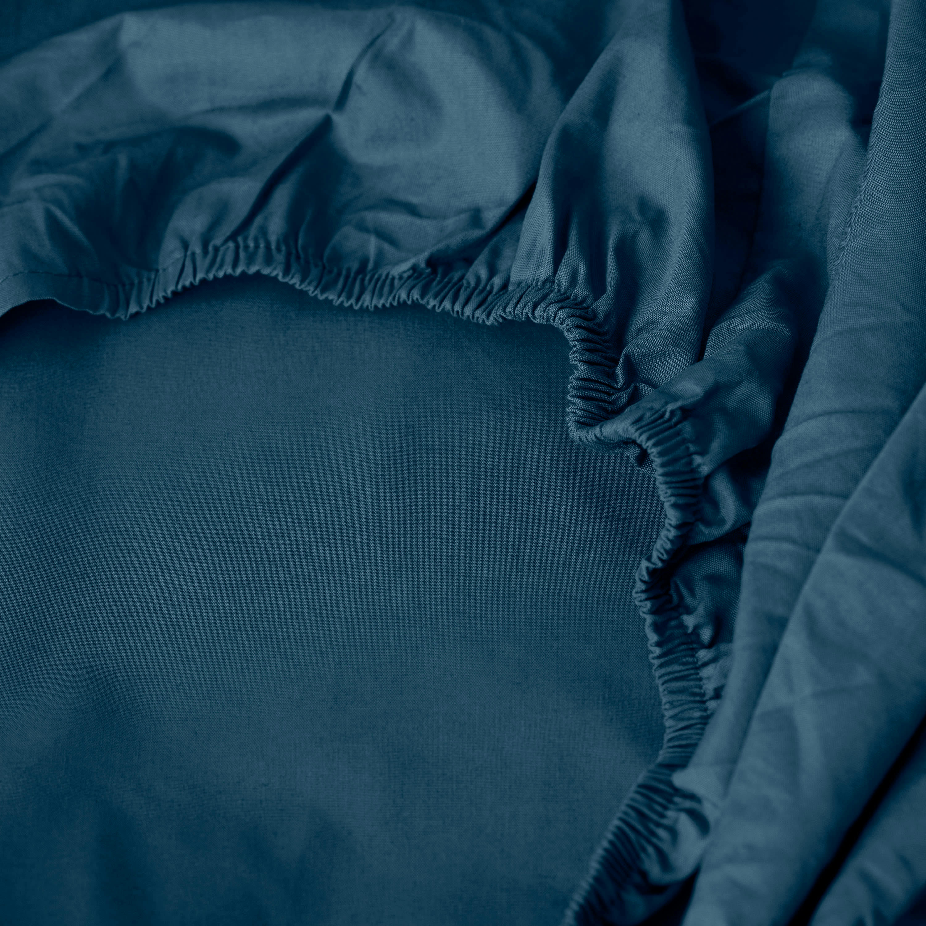 NEO - Drap housse percale de coton bleu prusse uni bleu 90 x 200 cm