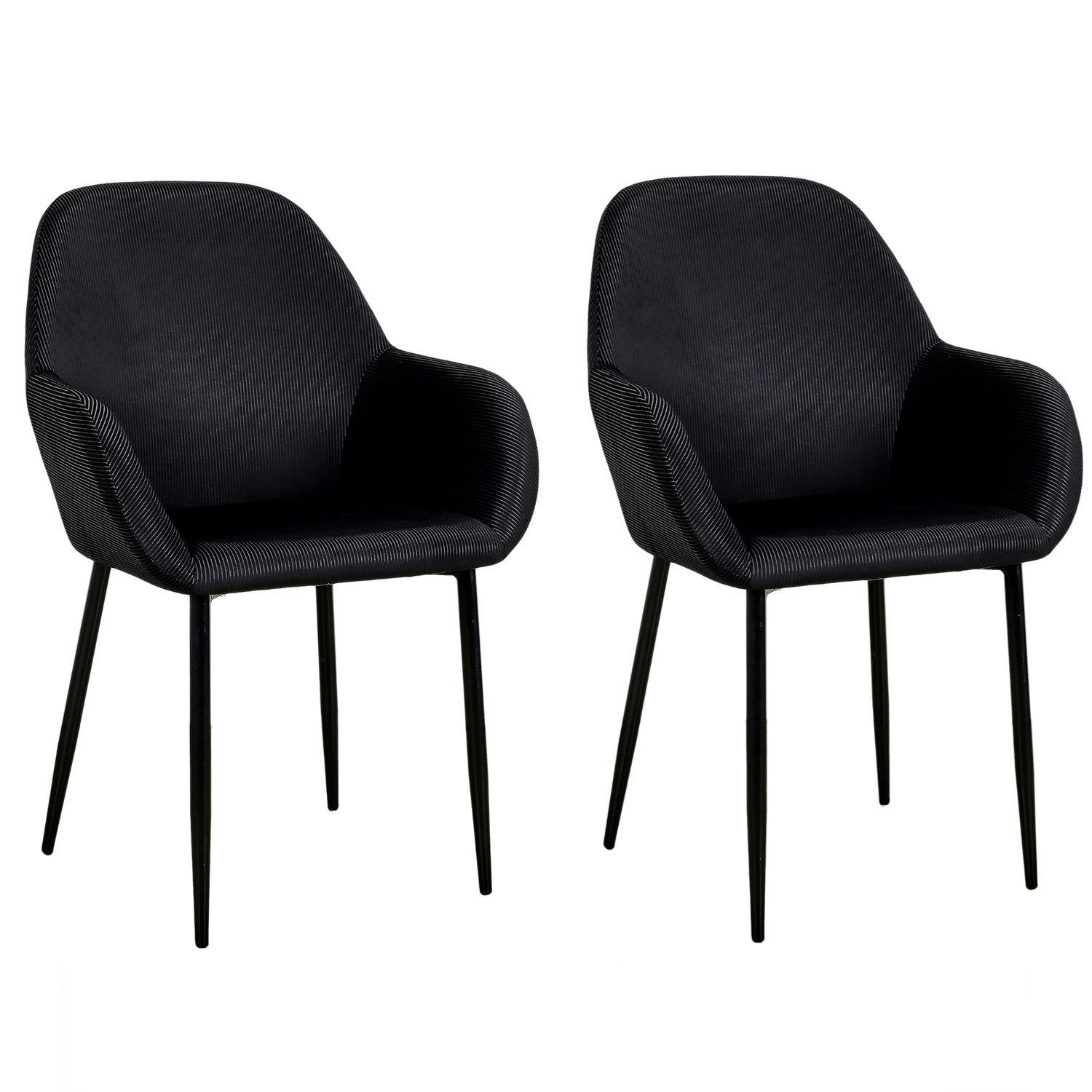 GIULIA - 2 fauteuils de table design velours noir