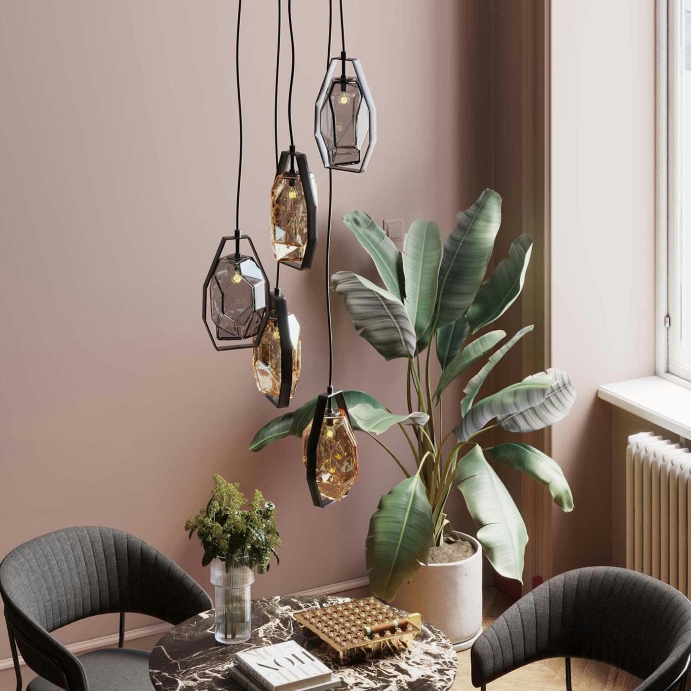 DIAMOND FEVER - Suspension Diamond Fever noire 42cm Kare Design