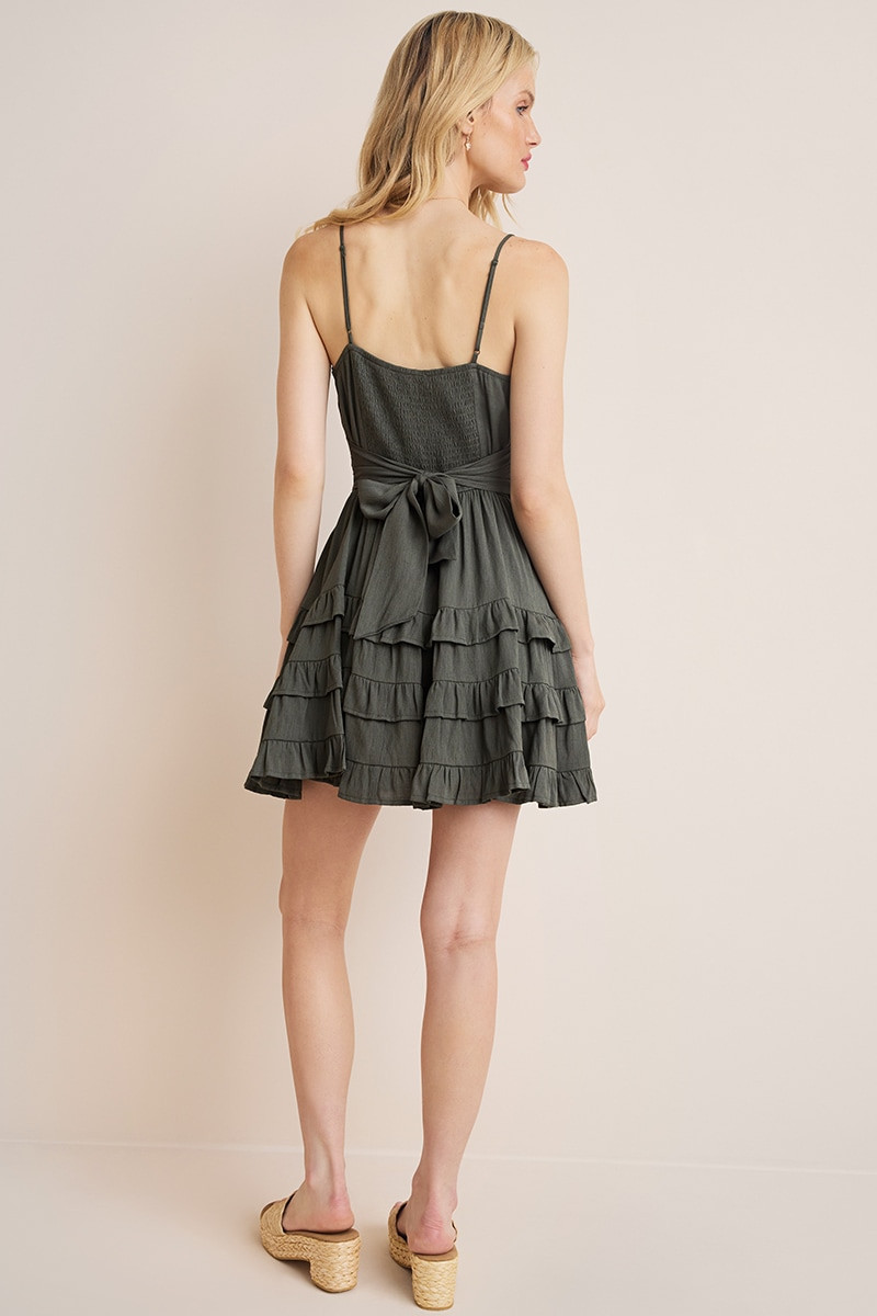 Ruby Ruffle Trim Mini Dress