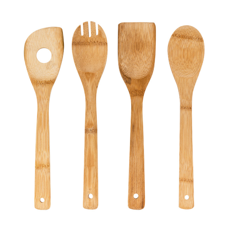 Conjunto de 4 utensílios em bambu