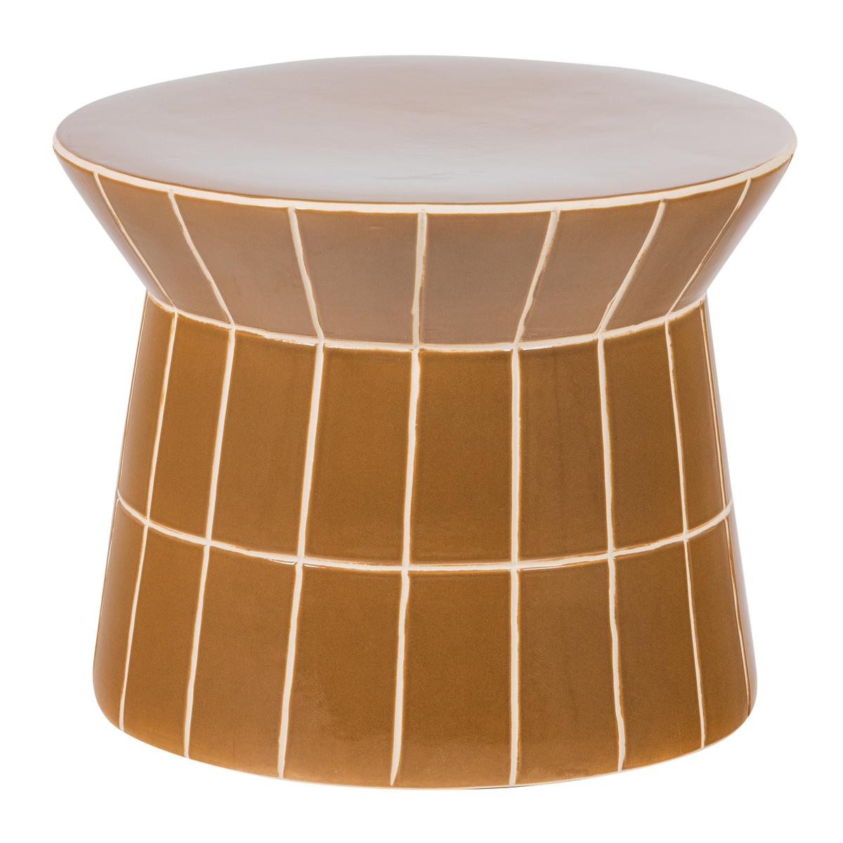 WOOOD decoratieve bijzettafel Plu - Keramiek - Honinggeel - 30x38x38