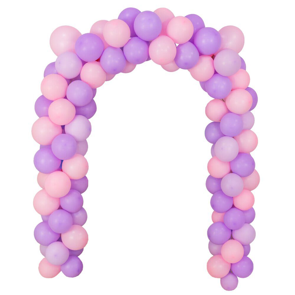 Kit arche à ballons alu et latex x48 Happy Birthday licorne tons rose et violet