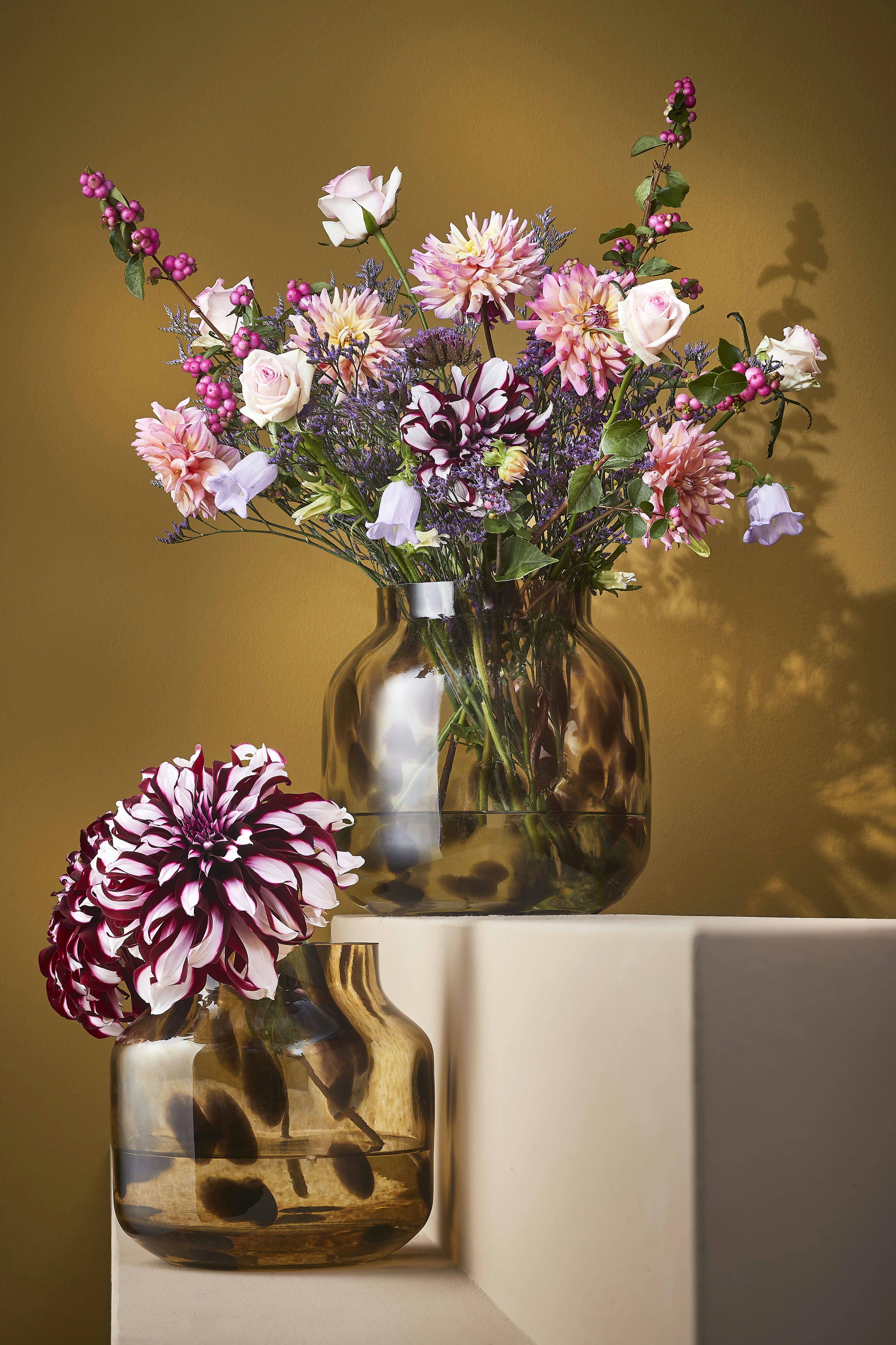 PANTERA - Vase en verre recyclé marron H22,5