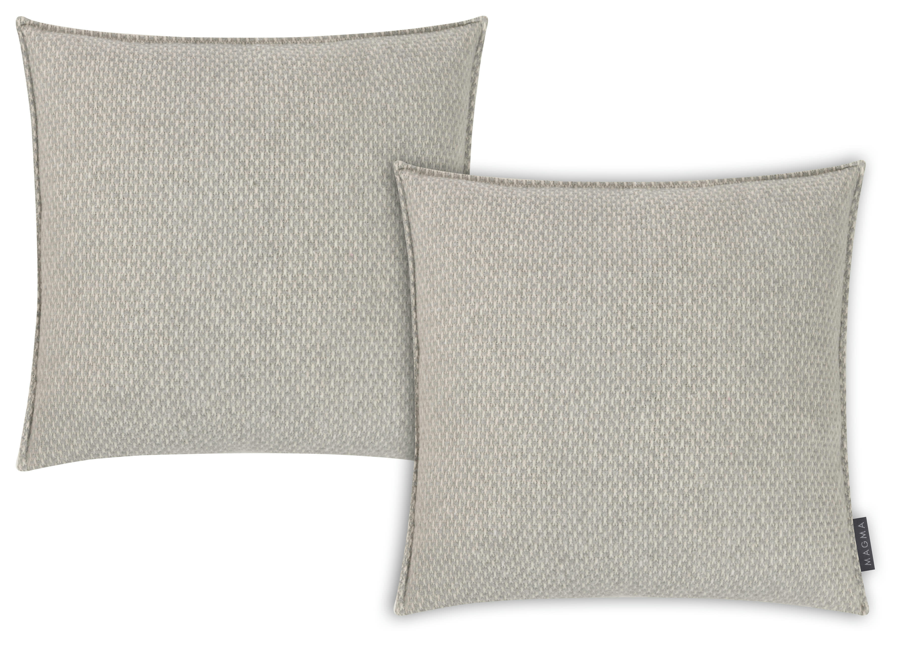 JANIS - Housse de coussin coton recyclé avec bord cousu gris- Lot de 2 - 45x45