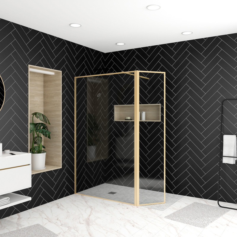 Paroi de douche avec volet Golden Edge 120   40 x 200 cm AURLANE
