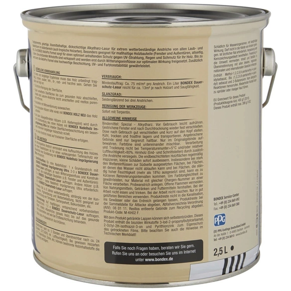 Dauerschutzlasur, grau, lasierend, 2.5l