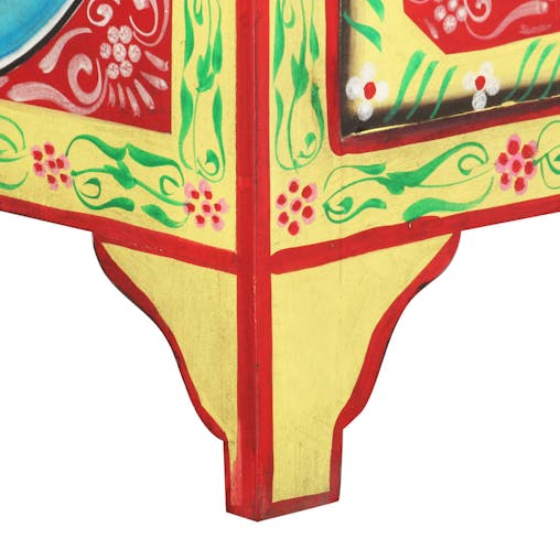 NNEVL Hand Painted Bedside Cabinet 40x30x50 cm Solid Mango Wood