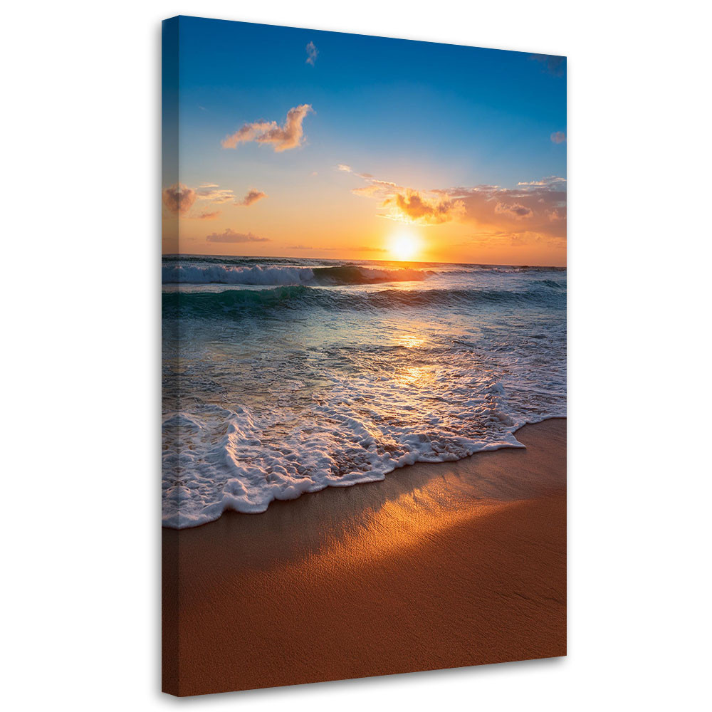Feeby Obraz na płótnie, Plaża Morze Zachód słońca Krajobraz 40x60