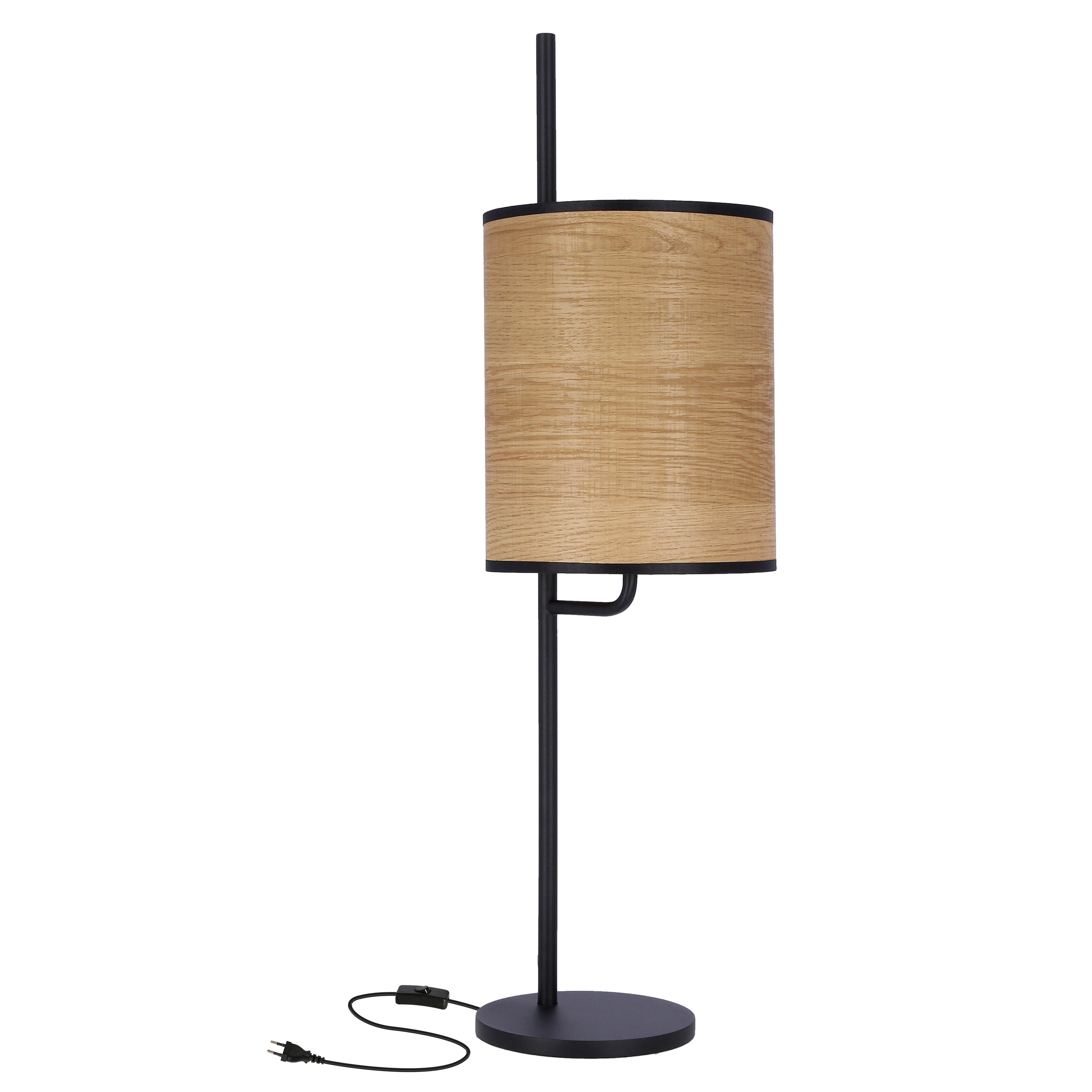 Lampa stołowa ZETA czarny 1x40w e27 abażur orzechowy