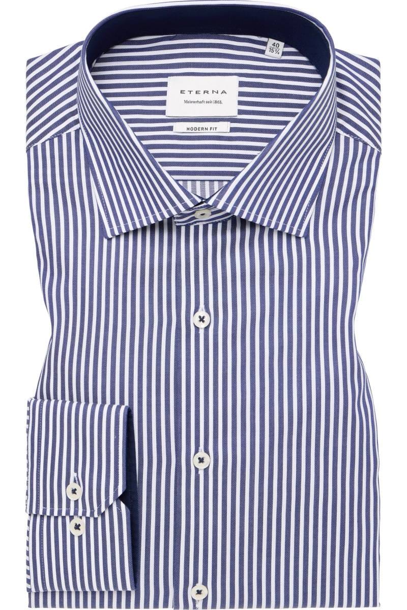 ETERNA Modern Fit Hemd marine, Gestreift