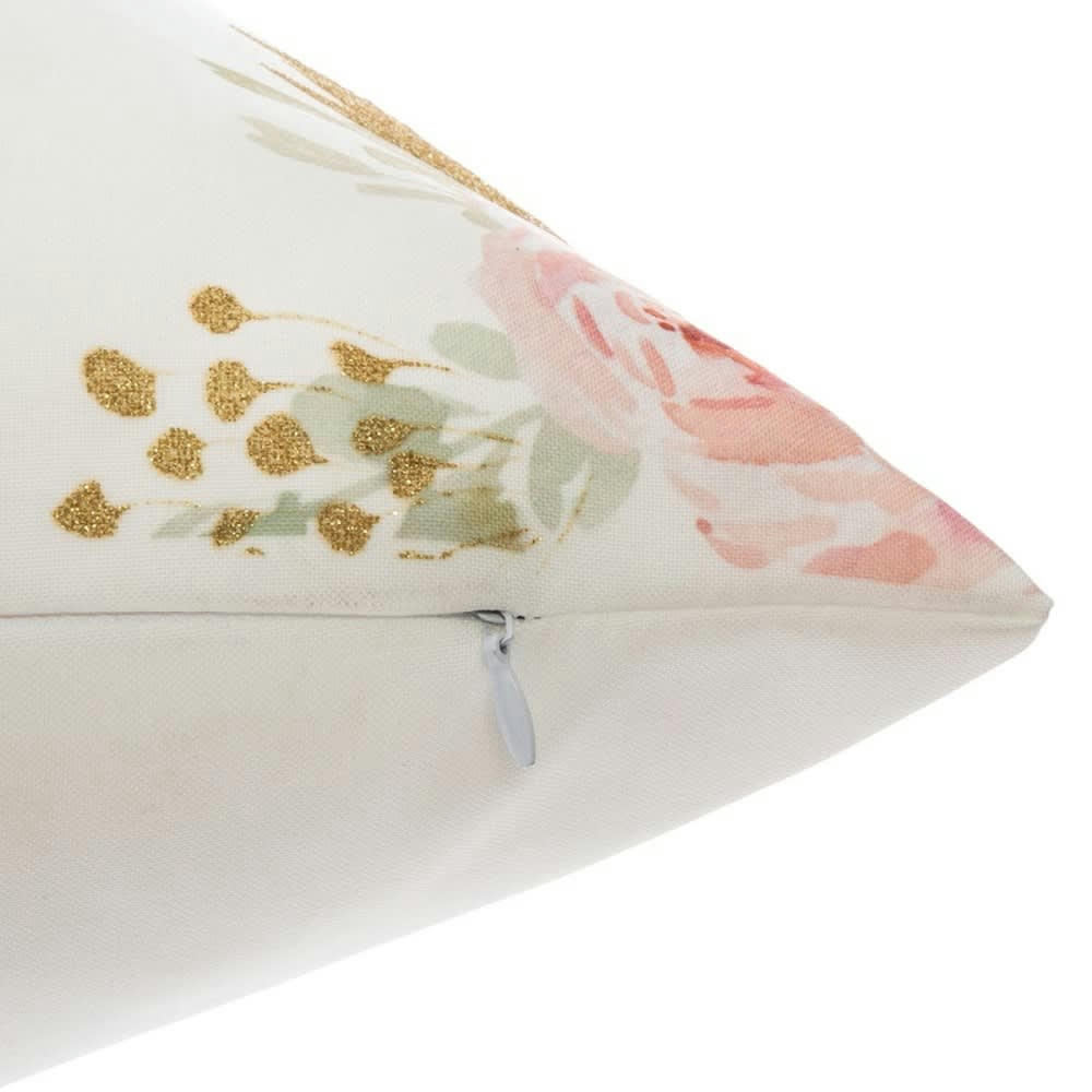 - Coussin licorne à pompons polyester blanc 40x40cm