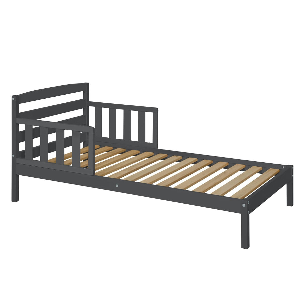 MISUNA - Lit enfant 70x140 cm bois massif gris