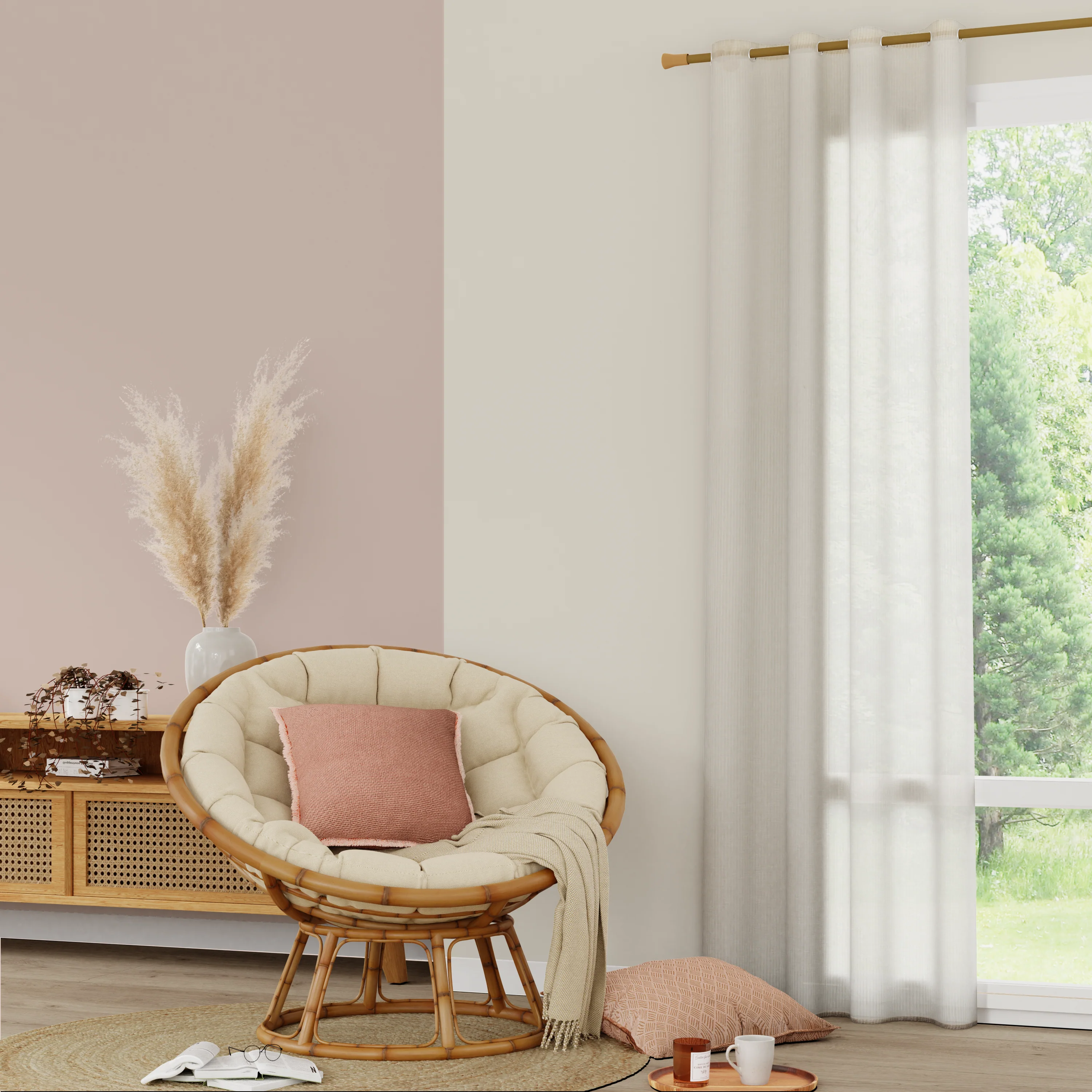 4MURS Voilage Lin FILAO coloris naturel 140 x 260 cm
