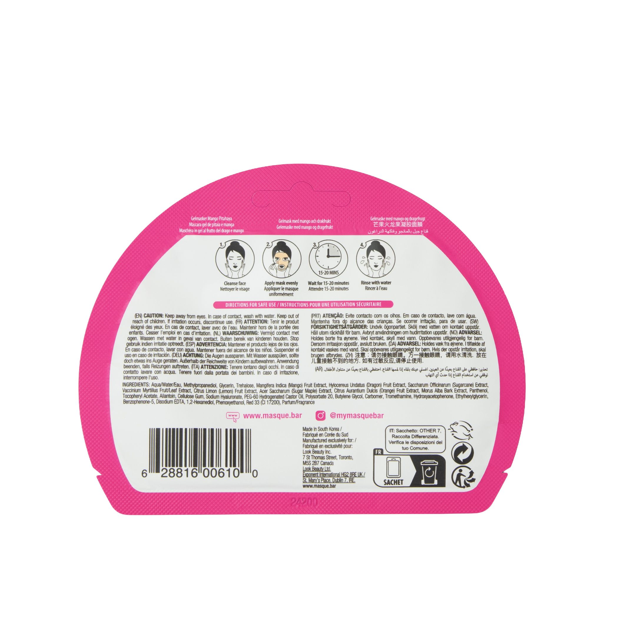 My iN.gredients Mango Dragon Fruit Face Gel Mask