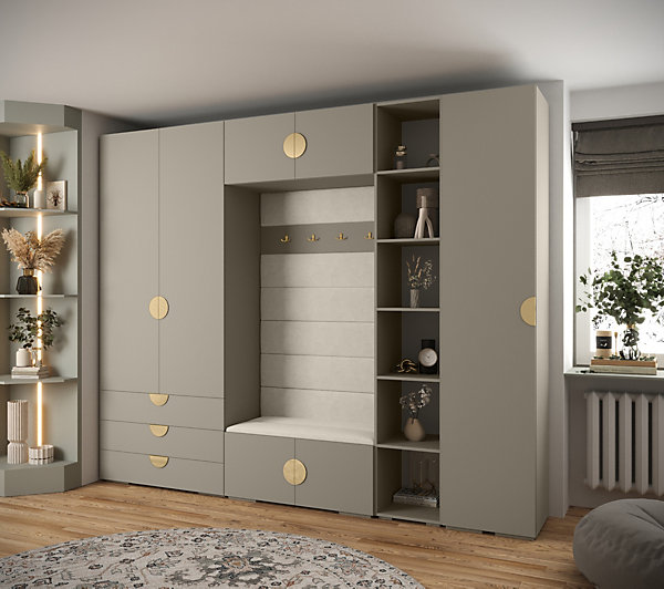 Garde-robe Inova 4 porte battante 236,7/290/47 3 Portes (gris)