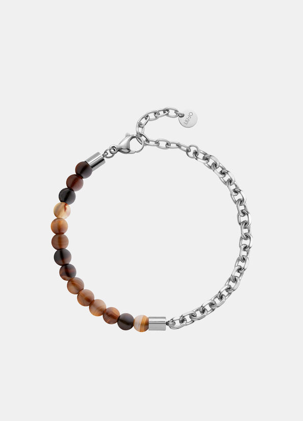 Bracciale in acciaio con perline
