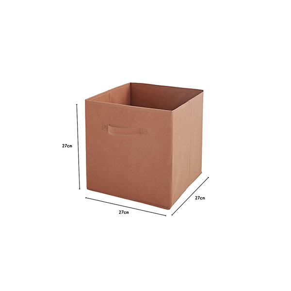 Lot de 6 paniers pliables en tissu terracotta 27 x 27 x 27 cm