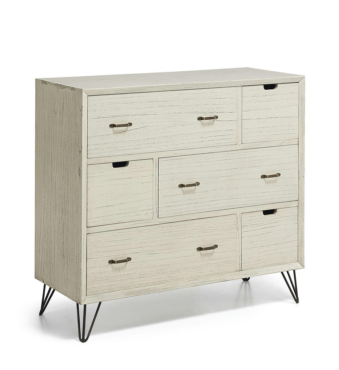 MURIA - Commode en bois blanc L110