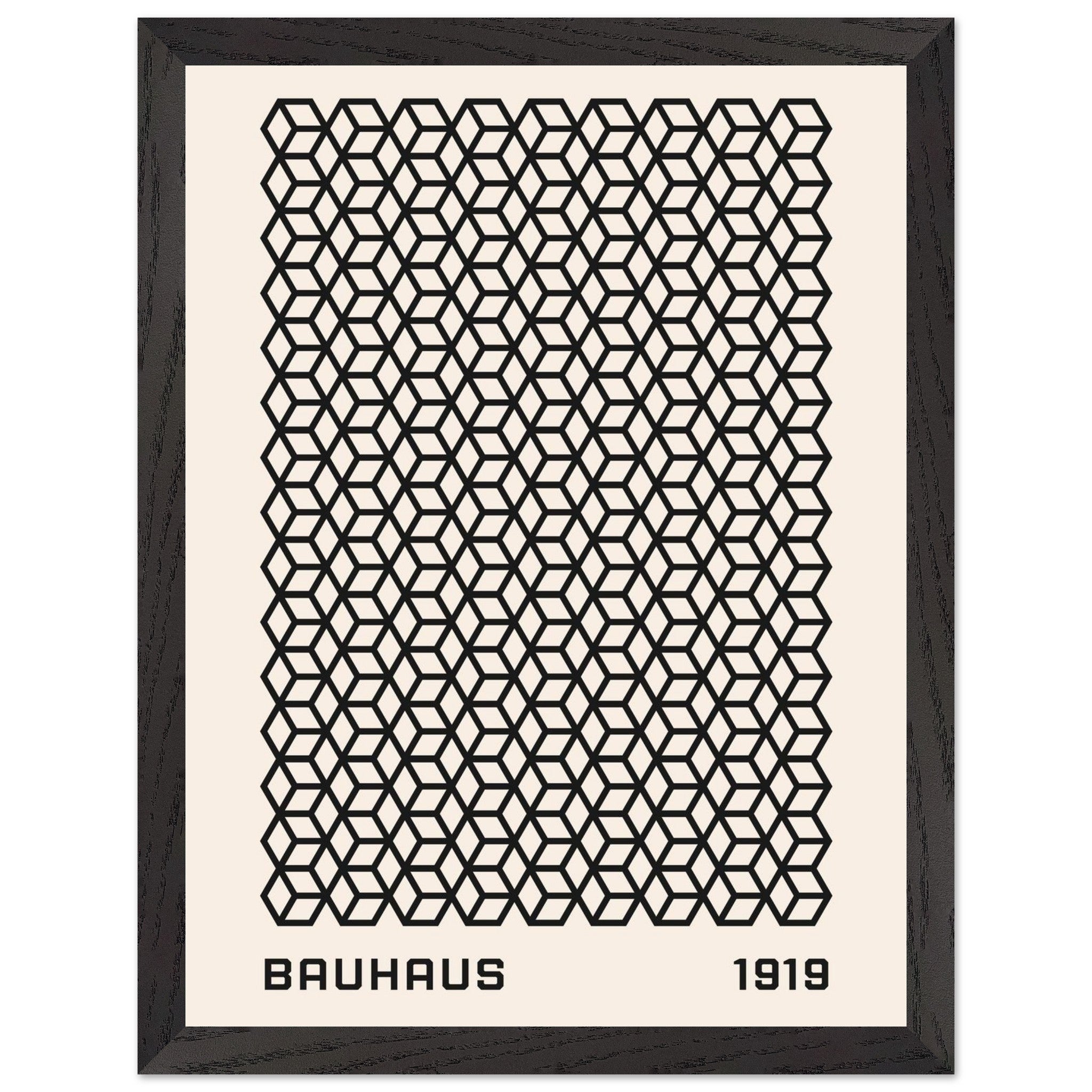Artfulprints Poster met Lijst Bauhaus - 1919 beehive  - 30x40 cm - Zwart / Wit