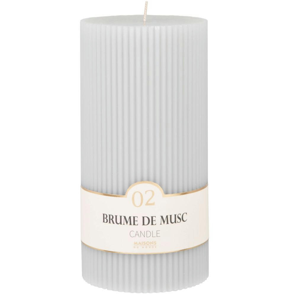 COLORAMA - Bougie striée parfumée grise H18, 1000g