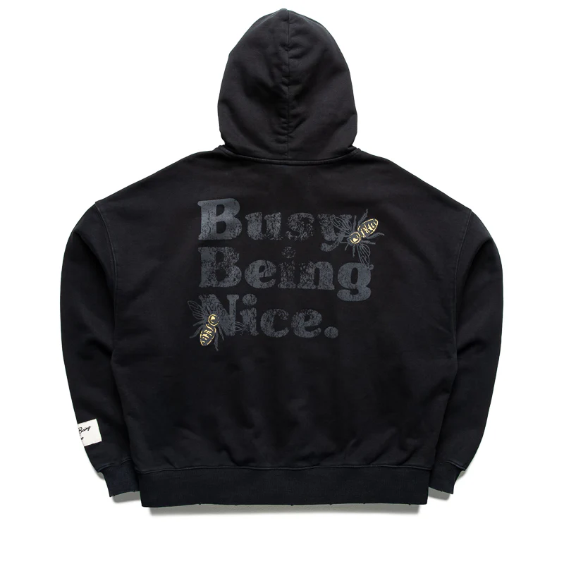Politics Busy Being Nice Hoodie - Black