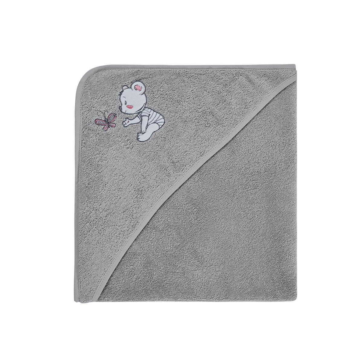 BABY BEAR - Cape de bain bébé  gris cendré