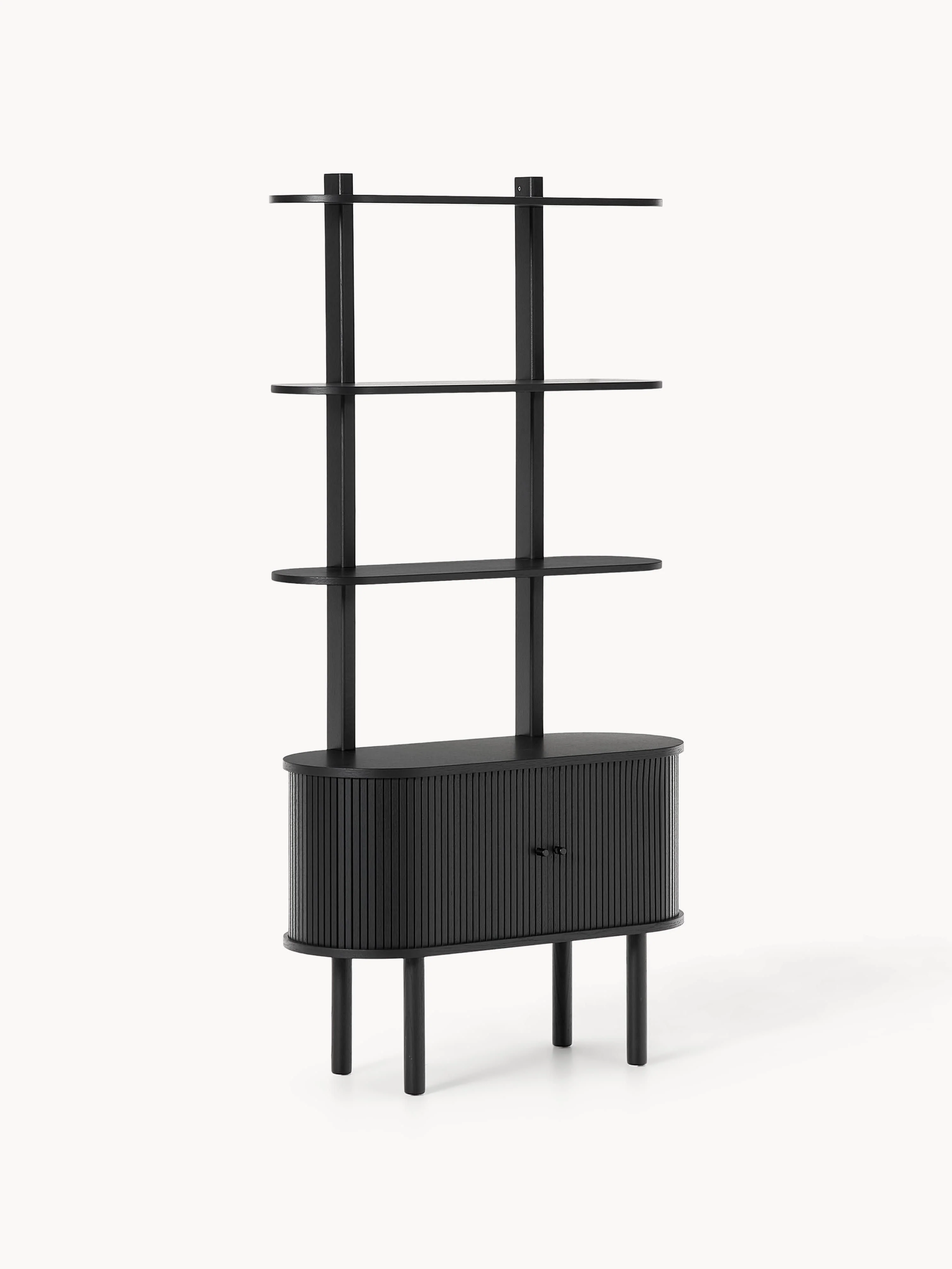 Schmales Regal Calary mit geriffelter Front